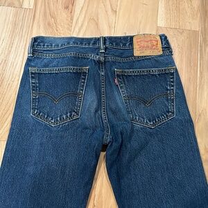 Mens Levi's 505 Regular Fit Jeans  32x36 (32x33) Dark Stonewash Zip Fly